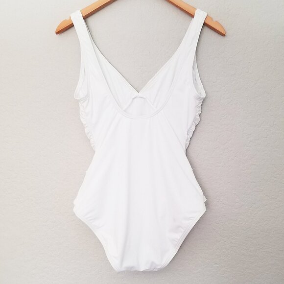 Tommy Bahama Pearl Wrap-Front One-Piece Swimsuit White Size 10 Summer Pool Beach - Picture 6 of 15